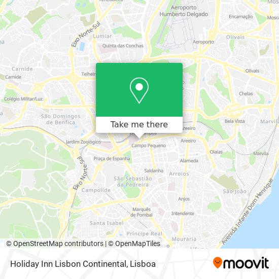 Holiday Inn Lisbon Continental map