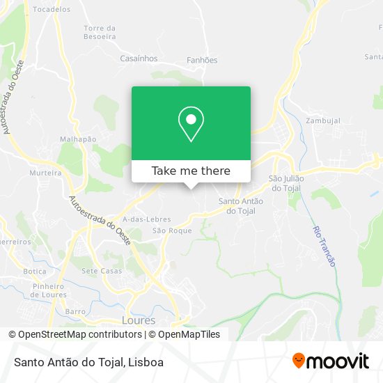 Santo Antão do Tojal mapa