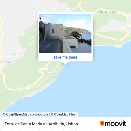 Forte de Santa Maria da Arrábida mapa