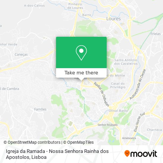 Igreja da Ramada - Nossa Senhora Rainha dos Apostolos mapa