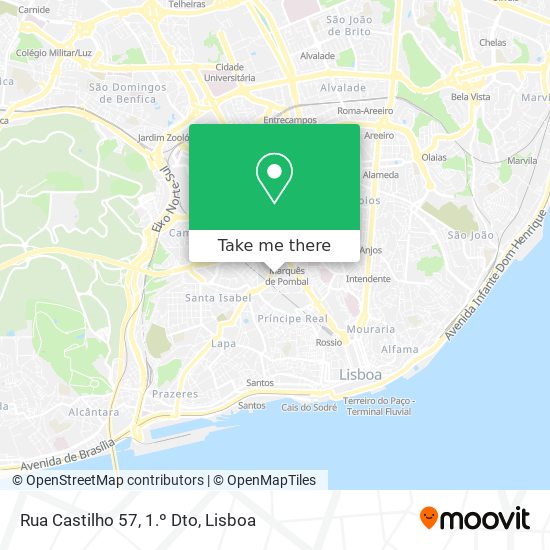 Rua Castilho 57, 1.º Dto mapa