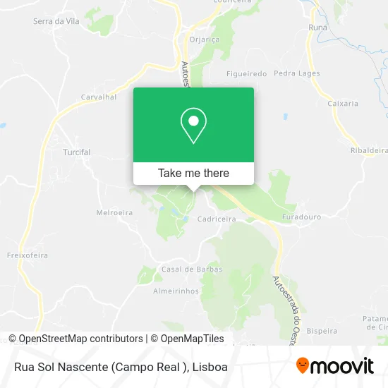 Rua Sol Nascente (Campo Real ) map
