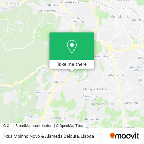 Rua Moinho Novo & Alameda Beloura mapa
