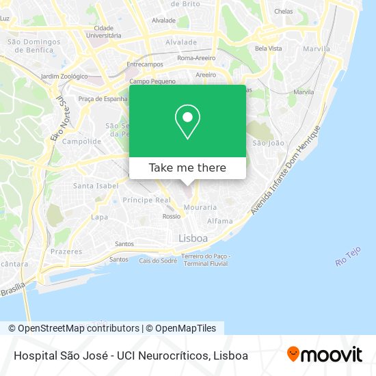 Hospital São José - UCI Neurocríticos mapa