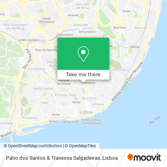 Pátio dos Santos & Travessa Salgadeiras mapa