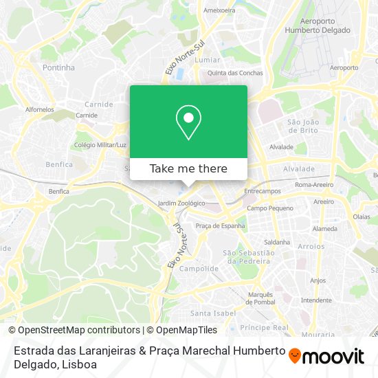 Estrada das Laranjeiras & Praça Marechal Humberto Delgado map