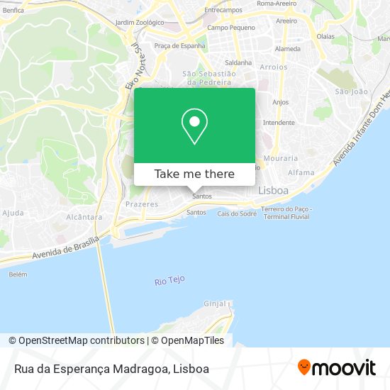 Rua da Esperança Madragoa map
