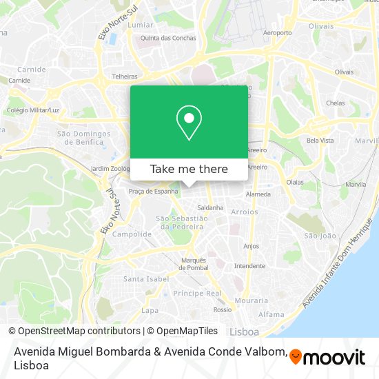 Avenida Miguel Bombarda & Avenida Conde Valbom mapa