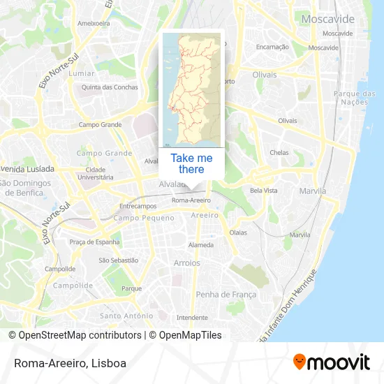 Roma-Areeiro mapa
