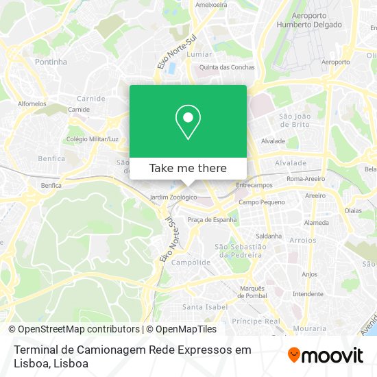 Terminal de Camionagem Rede Expressos em Lisboa map