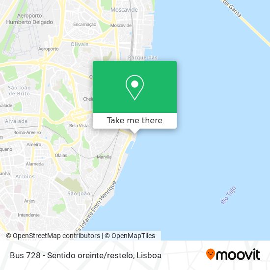 Bus 728 - Sentido oreinte / restelo mapa