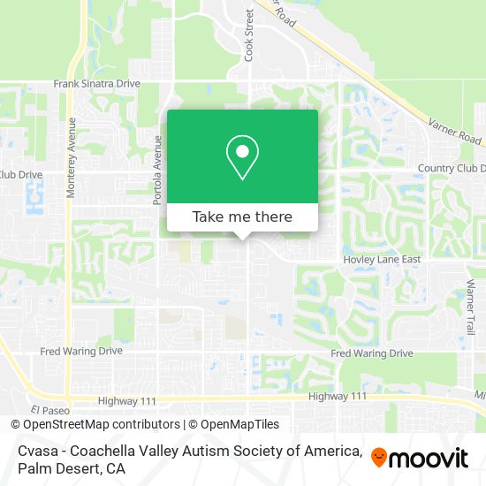 Mapa de Cvasa - Coachella Valley Autism Society of America