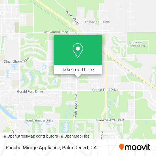 Rancho Mirage Appliance map