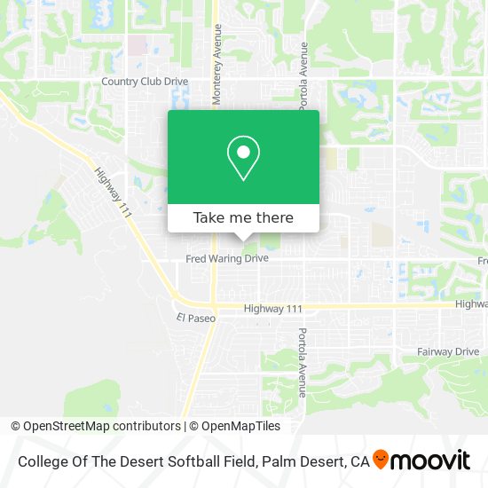 College Of The Desert Softball Field map