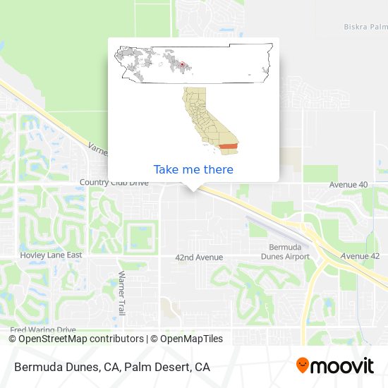 Bermuda Dunes, CA map