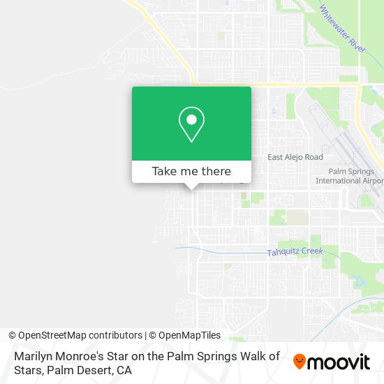 Marilyn Monroe's Star on the Palm Springs Walk of Stars map