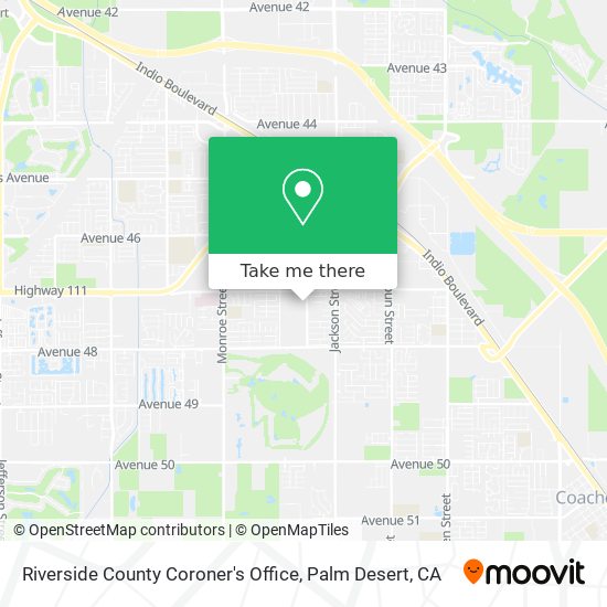Riverside County Coroner's Office map