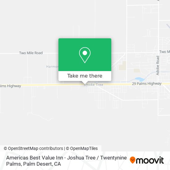 Americas Best Value Inn - Joshua Tree / Twentynine Palms map