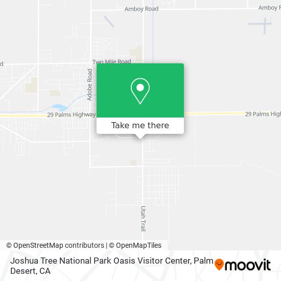 Joshua Tree National Park Oasis Visitor Center map