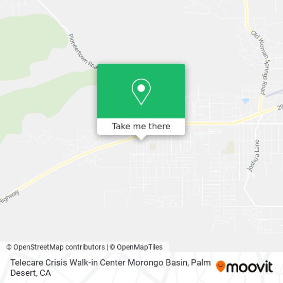 Mapa de Telecare Crisis Walk-in Center Morongo Basin