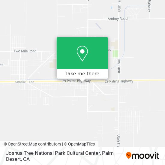 Joshua Tree National Park Cultural Center map