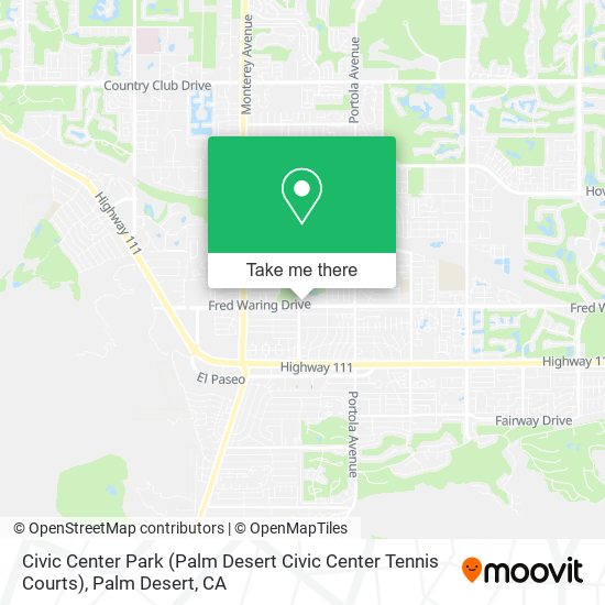 Civic Center Park (Palm Desert Civic Center Tennis Courts) map