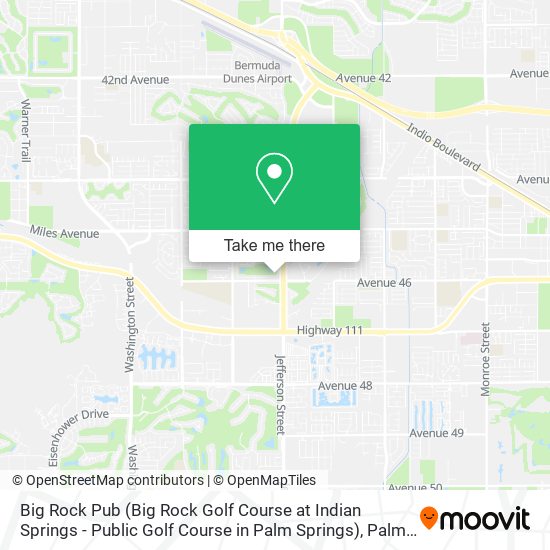 Mapa de Big Rock Pub (Big Rock Golf Course at Indian Springs - Public Golf Course in Palm Springs)