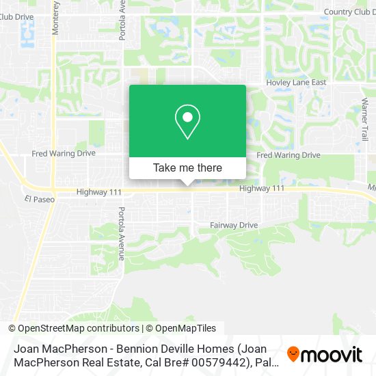 Mapa de Joan MacPherson - Bennion Deville Homes (Joan MacPherson Real Estate, Cal Bre# 00579442)