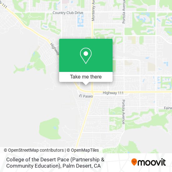 College of the Desert Pace (Partnership & Community Education) map