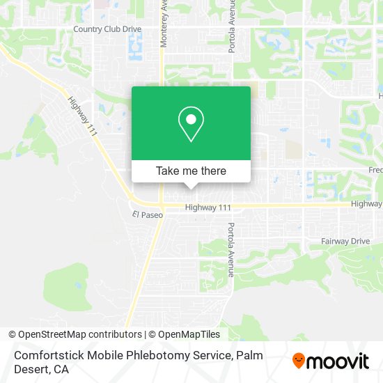 Comfortstick Mobile Phlebotomy Service map