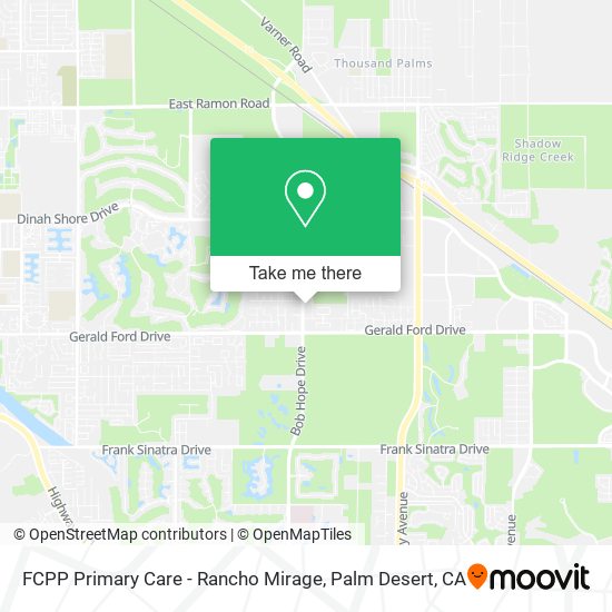 FCPP Primary Care - Rancho Mirage map