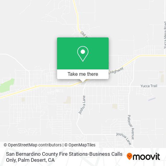 Mapa de San Bernardino County Fire Stations-Business Calls Only