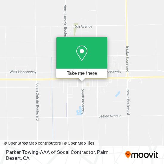 Parker Towing-AAA of Socal Contractor map