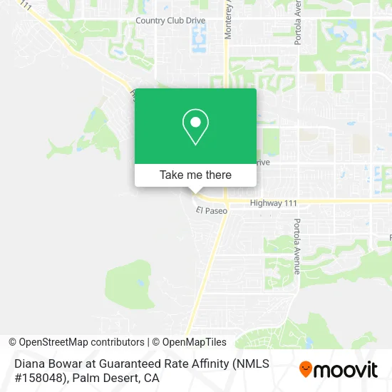 Mapa de Diana Bowar at Guaranteed Rate Affinity (NMLS #158048)