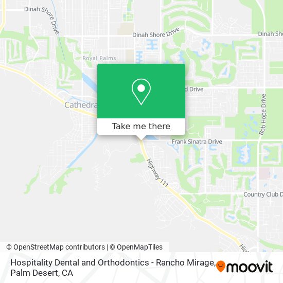 Mapa de Hospitality Dental and Orthodontics - Rancho Mirage