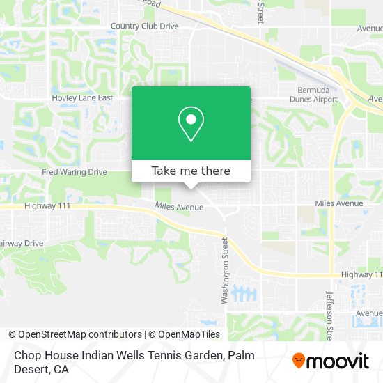 Mapa de Chop House Indian Wells Tennis Garden