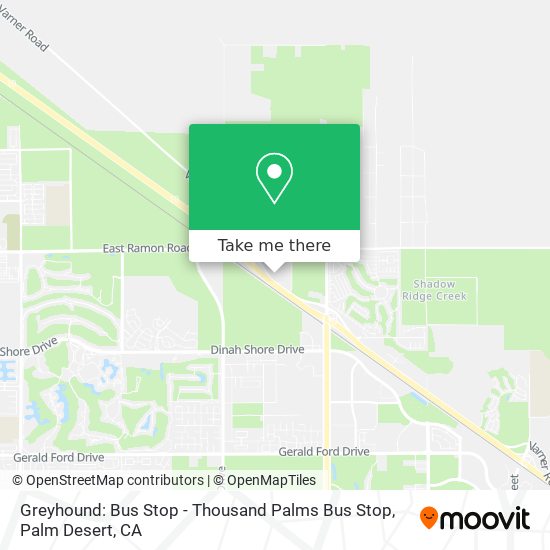 Mapa de Greyhound: Bus Stop - Thousand Palms Bus Stop