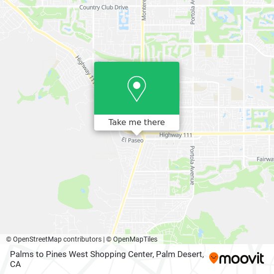 Palms to Pines West Shopping Center map