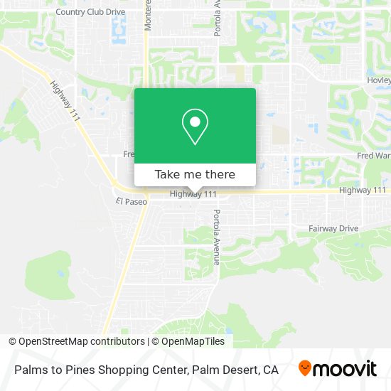 Palms to Pines Shopping Center map