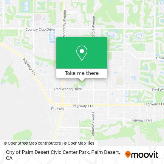 City of Palm Desert Civic Center Park map