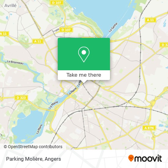 How to get to Parking Molière in Angers by Bus, Light Rail or Train
