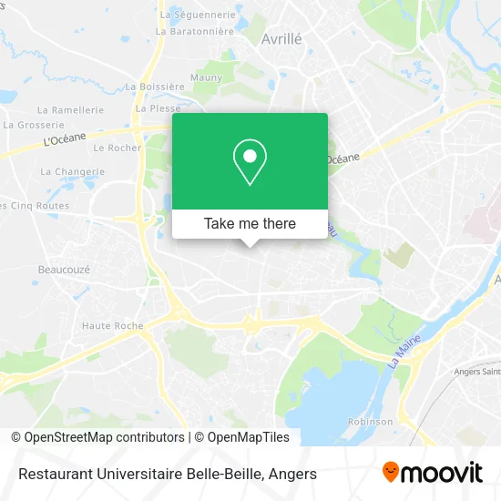 Restaurant Universitaire Belle-Beille map