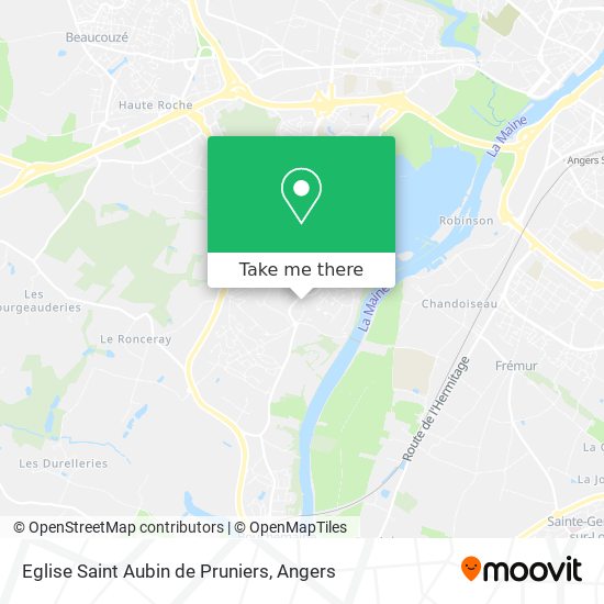Eglise Saint Aubin de Pruniers map