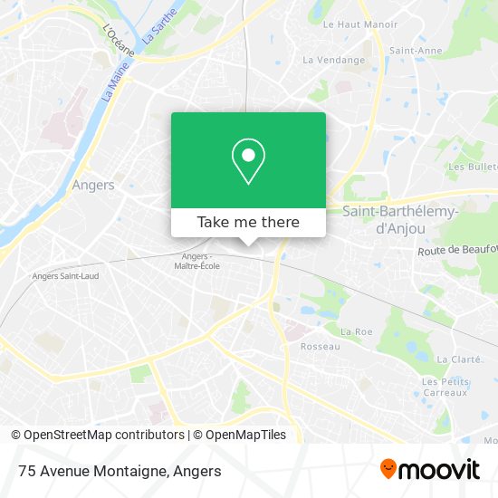 How to get to 75 Avenue Montaigne in Angers by Bus or Light Rail