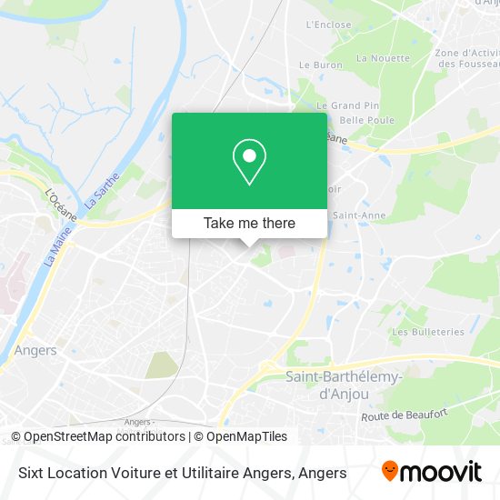 Sixt Location Voiture et Utilitaire Angers map