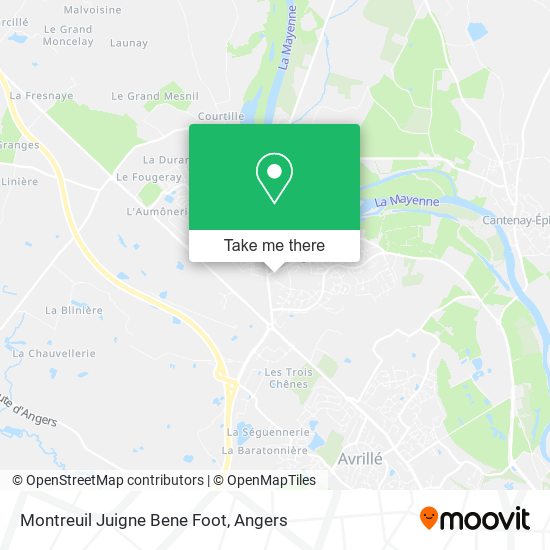 Mapa Montreuil Juigne Bene Foot