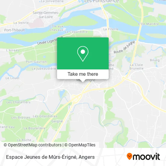 Espace Jeunes de Mûrs-Érigné map