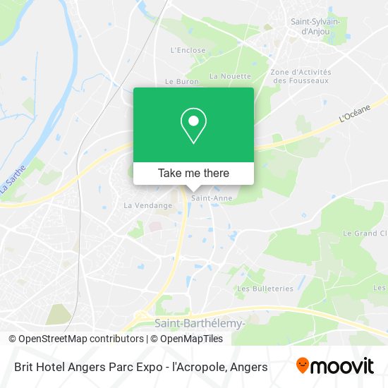 Brit Hotel Angers Parc Expo - l'Acropole map