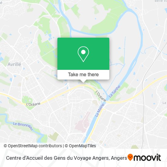 Mapa Centre d'Accueil des Gens du Voyage Angers