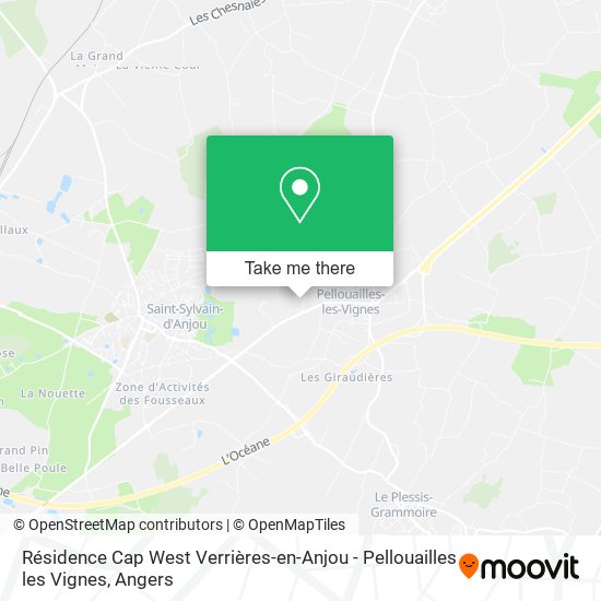 Résidence Cap West Verrières-en-Anjou - Pellouailles les Vignes map